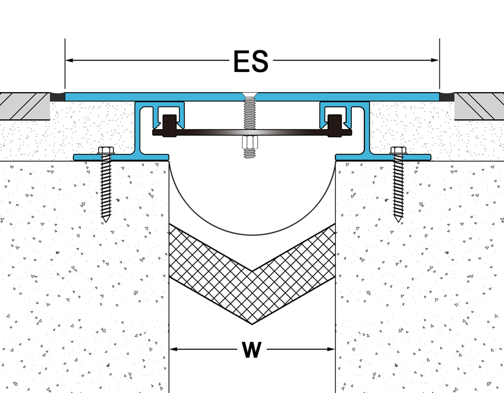 drawing details of Metal Floor Expansion Joint Cover FHM 1