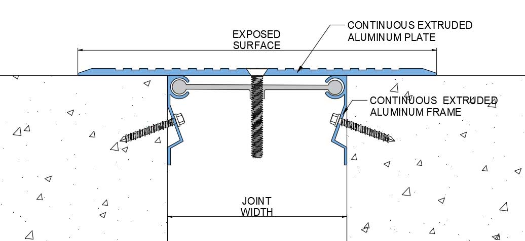 drawing details of Surface Mounted Aluminum Floor Expansion Joint Cover Plate FOM 1