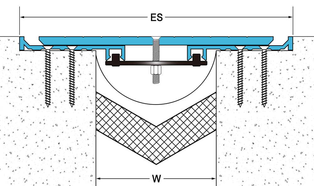 drawing details of Flush Heavy Duty Floor Expansion Joint Cover FDM 1