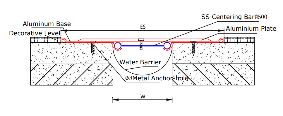 drawing details of Flush Mounted Floor Expansion Joint Cover 1